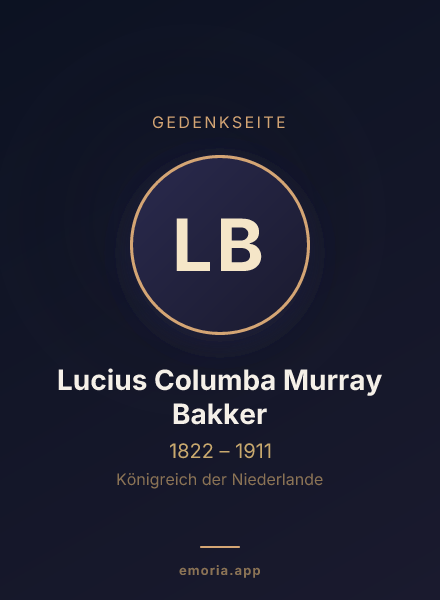 Gedenkportrait von Lucius Columba Murray Bakker