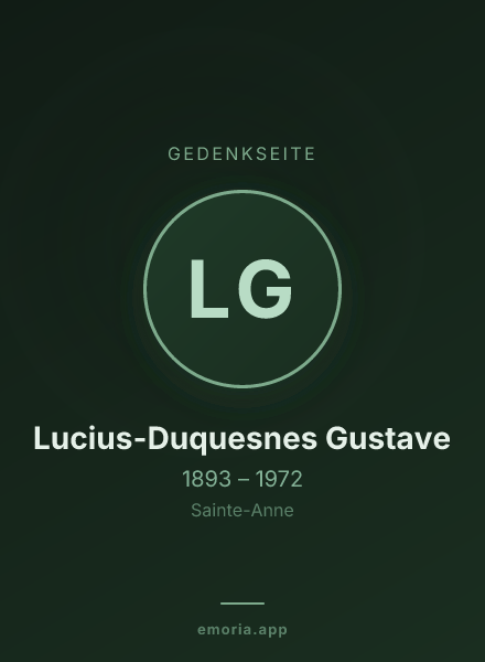 Gedenkportrait von Lucius-Duquesnes Gustave