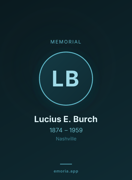 Memorial portrait of Lucius E. Burch