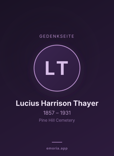 Gedenkportrait von Lucius Harrison Thayer
