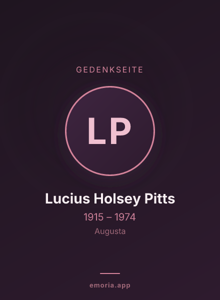 Gedenkportrait von Lucius Holsey Pitts