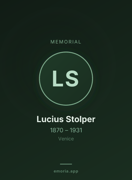 Memorial portrait of Lucius Stolper