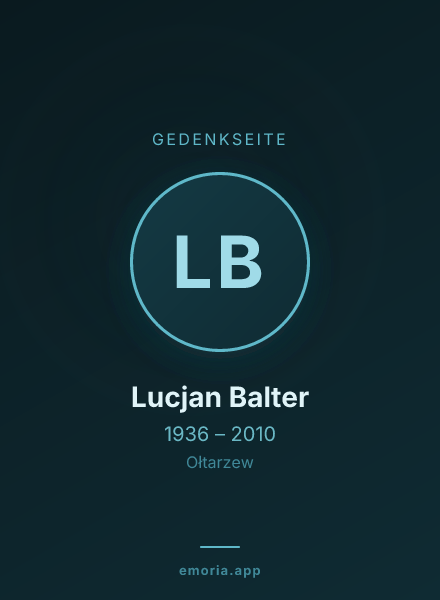 Gedenkportrait von Lucjan Balter