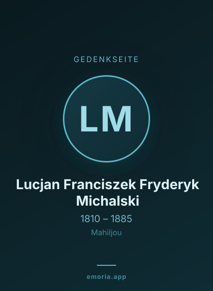 Gedenkportrait von Lucjan Franciszek Fryderyk Michalski