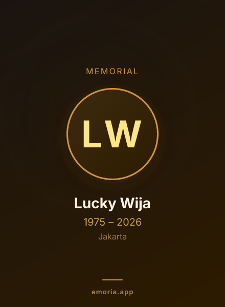 Memorial portrait of Lucky Wija