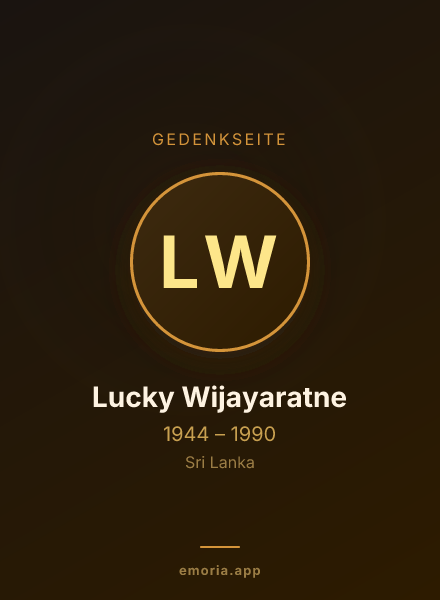 Gedenkportrait von Lucky Wijayaratne