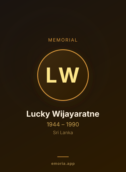 Memorial portrait of Lucky Wijayaratne