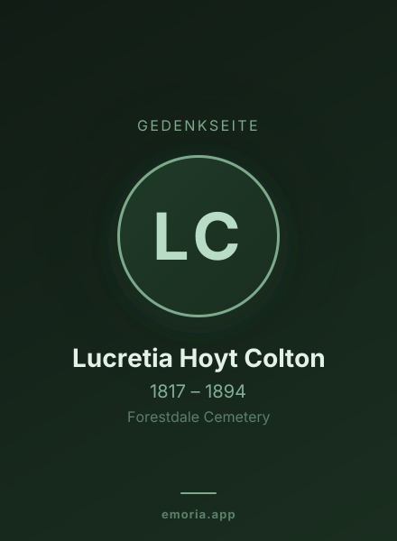 Gedenkportrait von Lucretia Hoyt Colton