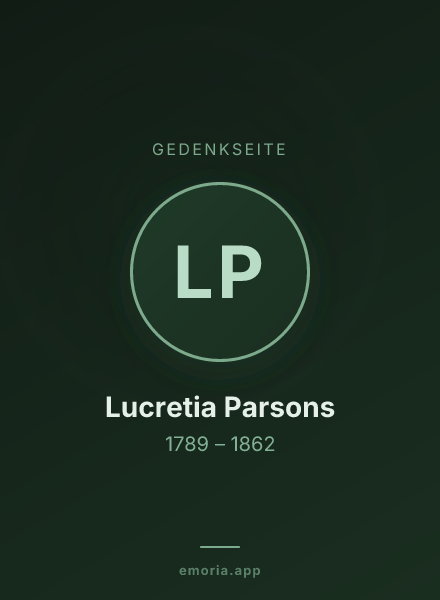 Gedenkportrait von Lucretia Parsons