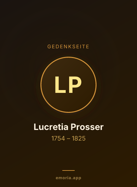Gedenkportrait von Lucretia Prosser