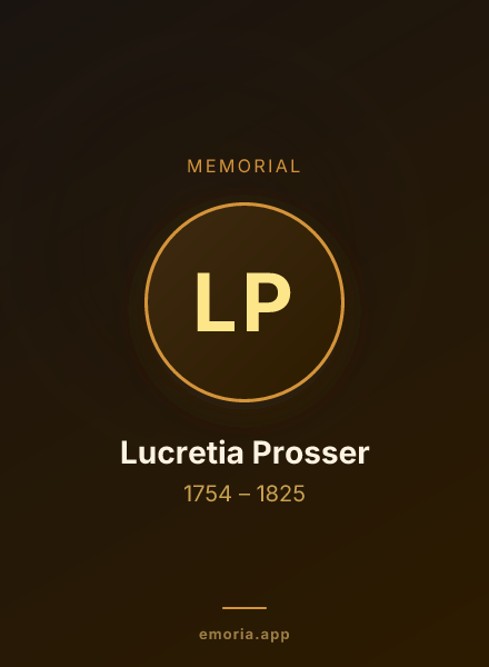 Memorial portrait of Lucretia Prosser