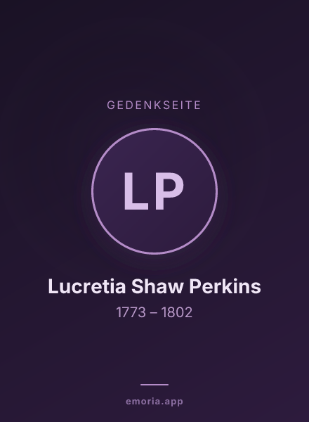 Gedenkportrait von Lucretia Shaw Perkins