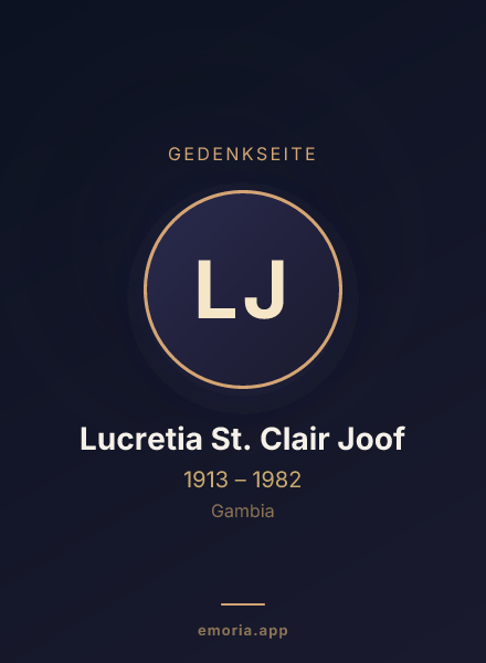 Gedenkportrait von Lucretia St. Clair Joof