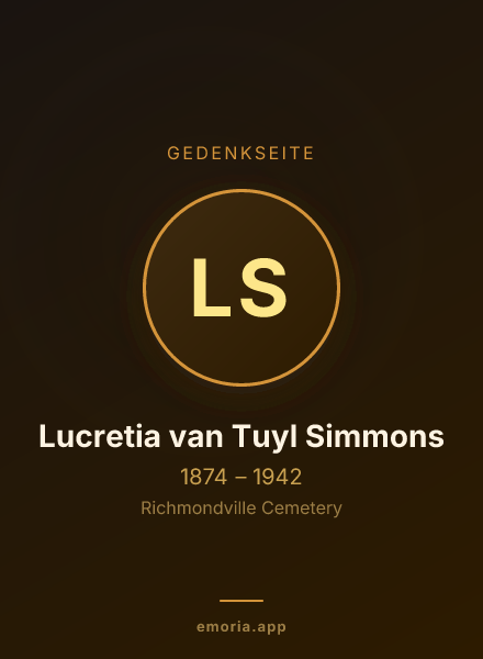 Gedenkportrait von Lucretia van Tuyl Simmons