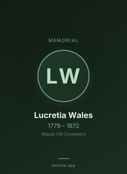 Memorial portrait of Lucretia Wales