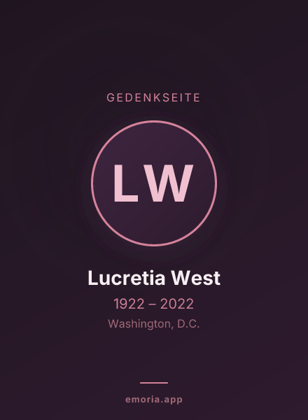 Gedenkportrait von Lucretia West