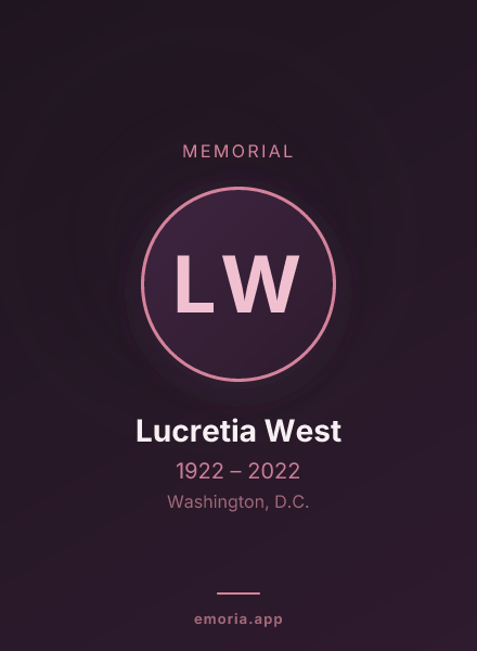 Memorial portrait of Lucretia West