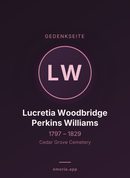Gedenkportrait von Lucretia Woodbridge Perkins Williams
