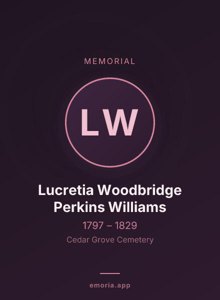 Memorial portrait of Lucretia Woodbridge Perkins Williams