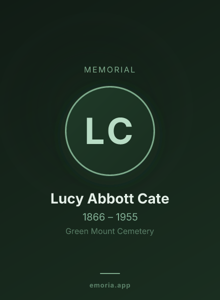 Memorial portrait of Lucy Abbott Cate