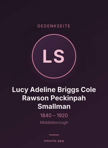 Gedenkportrait von Lucy Adeline Briggs Cole Rawson Peckinpah Smallman