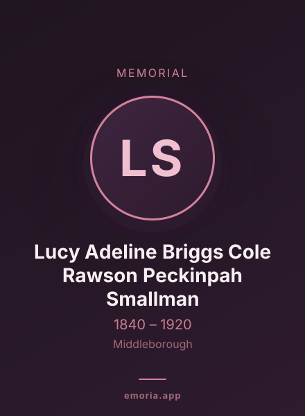 Memorial portrait of Lucy Adeline Briggs Cole Rawson Peckinpah Smallman