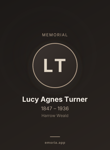 Memorial portrait of Lucy Agnes Turner