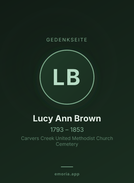 Gedenkportrait von Lucy Ann Brown