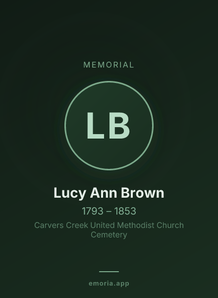 Memorial portrait of Lucy Ann Brown