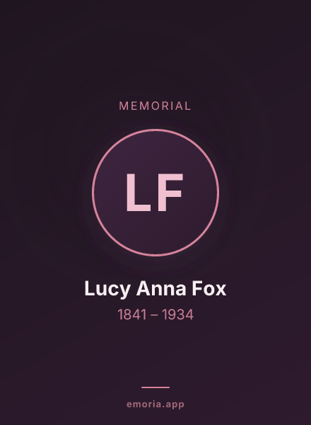 Memorial portrait of Lucy Anna Fox