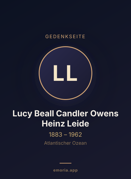 Gedenkportrait von Lucy Beall Candler Owens Heinz Leide