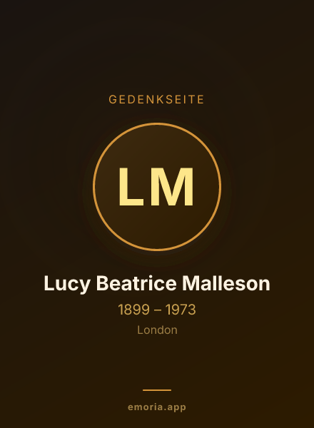 Gedenkportrait von Lucy Beatrice Malleson