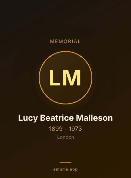 Memorial portrait of Lucy Beatrice Malleson