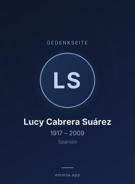 Gedenkportrait von Lucy Cabrera Suárez