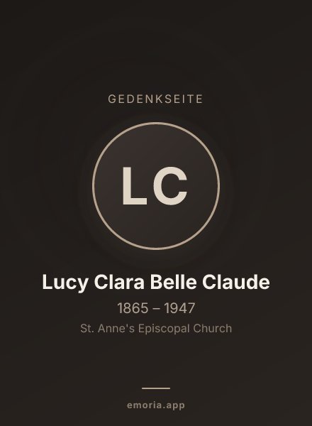 Gedenkportrait von Lucy Clara Belle Claude