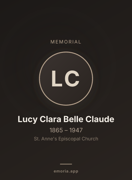 Memorial portrait of Lucy Clara Belle Claude