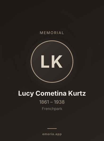 Memorial portrait of Lucy Cometina Kurtz