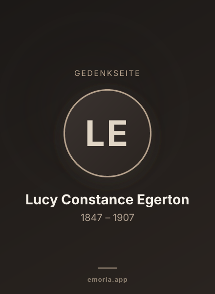 Gedenkportrait von Lucy Constance Egerton