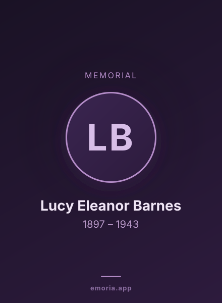 Memorial portrait of Lucy Eleanor Barnes