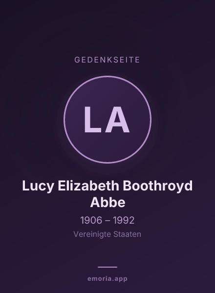 Gedenkportrait von Lucy Elizabeth Boothroyd Abbe