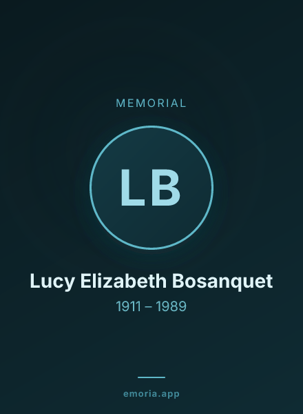 Memorial portrait of Lucy Elizabeth Bosanquet