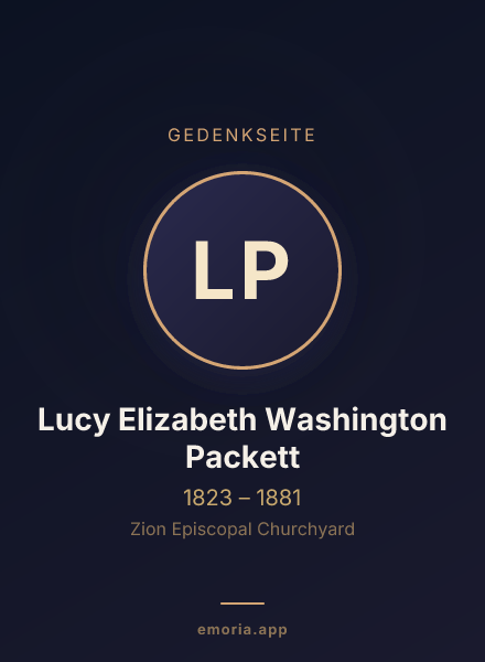 Gedenkportrait von Lucy Elizabeth Washington Packett