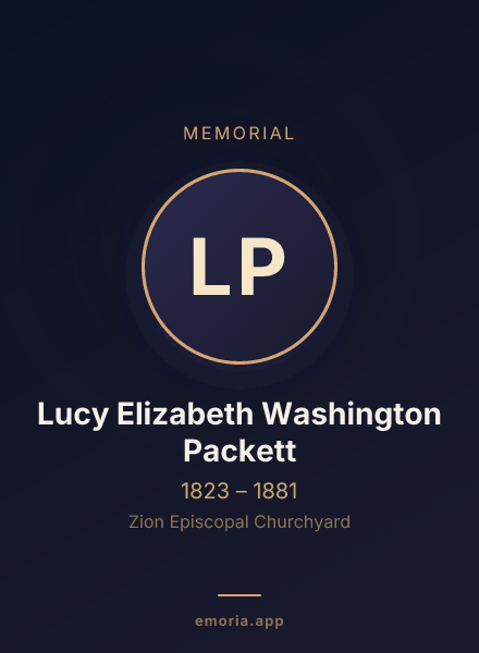 Memorial portrait of Lucy Elizabeth Washington Packett