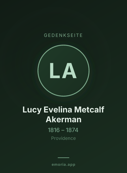 Gedenkportrait von Lucy Evelina Metcalf Akerman