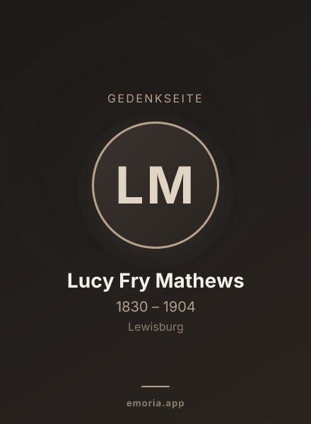 Gedenkportrait von Lucy Fry Mathews