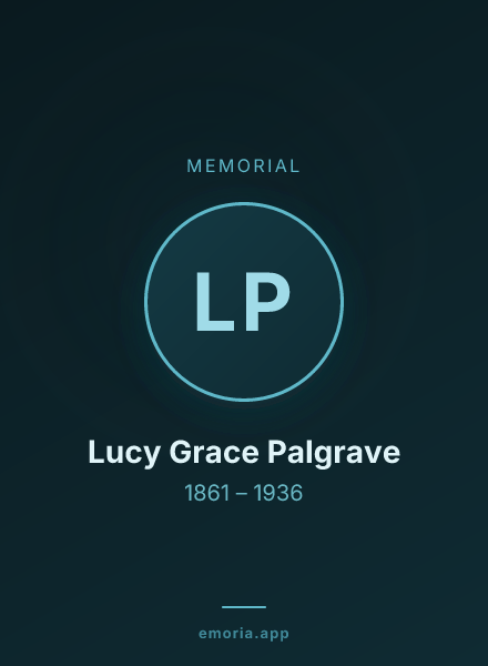 Memorial portrait of Lucy Grace Palgrave