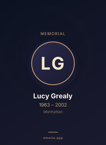 Memorial portrait of Lucy Grealy