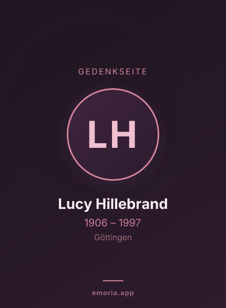 Gedenkportrait von Lucy Hillebrand