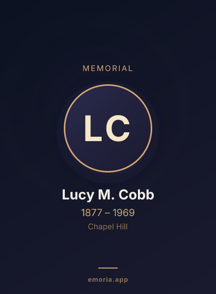 Memorial portrait of Lucy M. Cobb