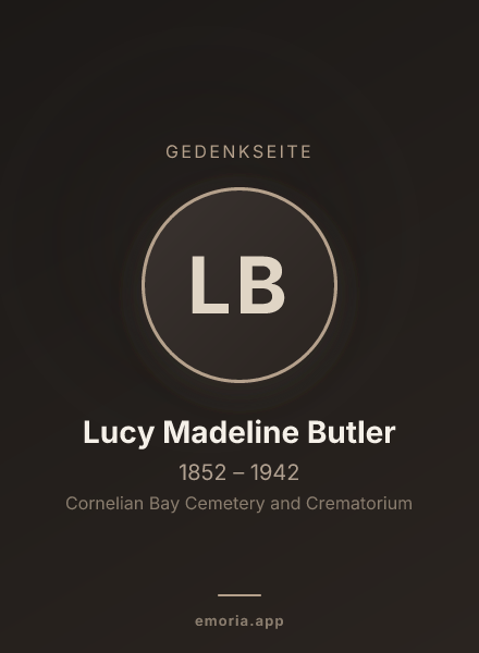 Gedenkportrait von Lucy Madeline Butler